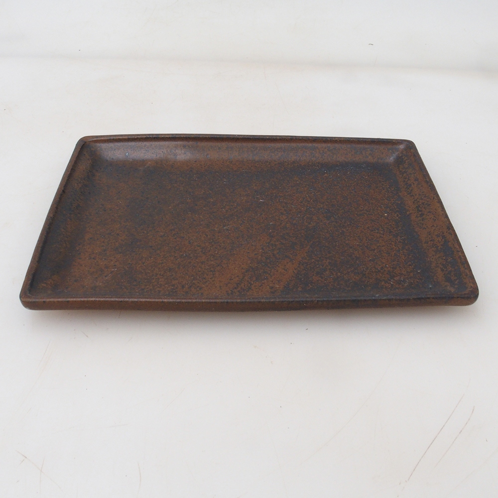 Platillo bonsái rectángulo 19,5 x 14 x 1,5 cm - marrón