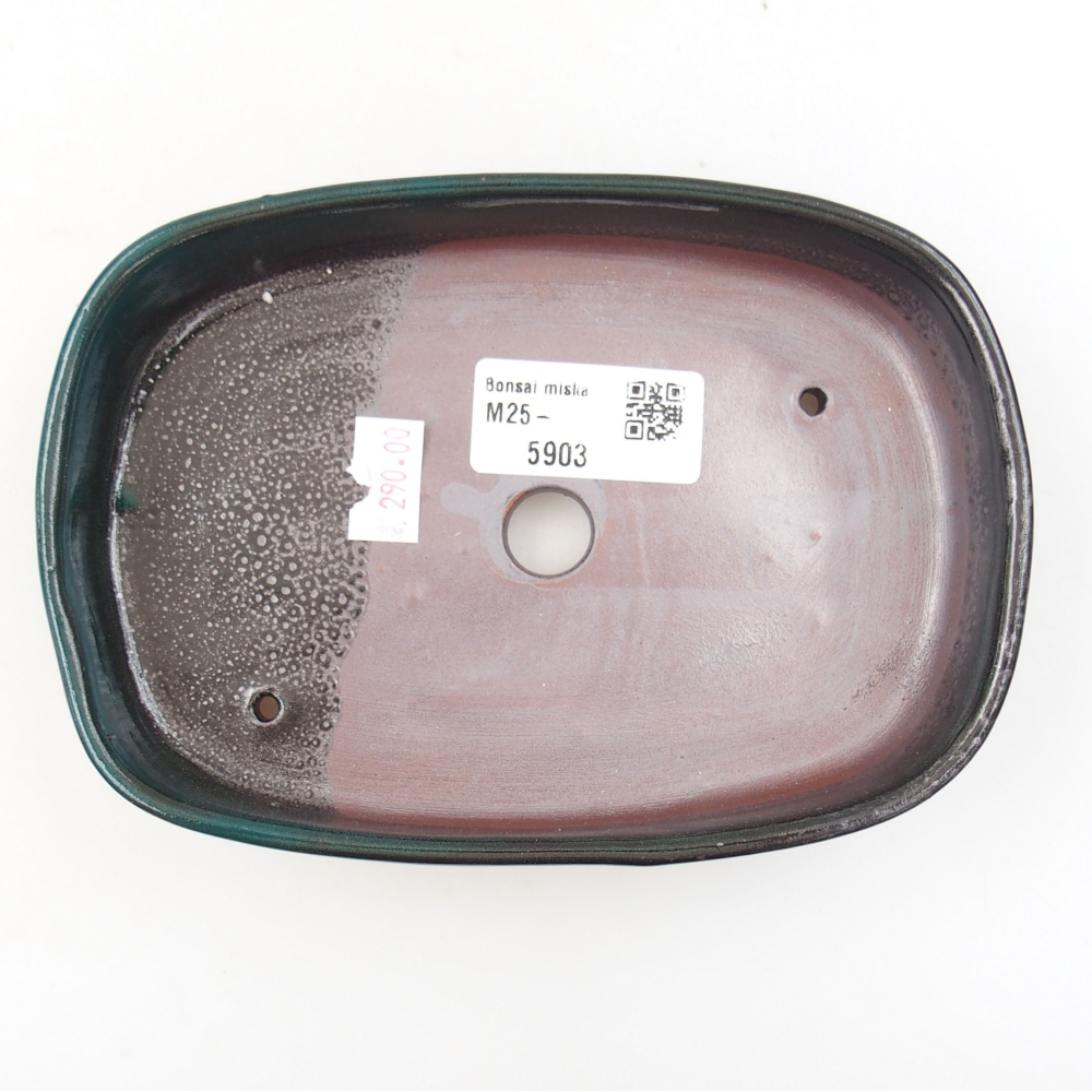 Cuenco bonsái de cerámica 22 x 17 x 5 cm, verde