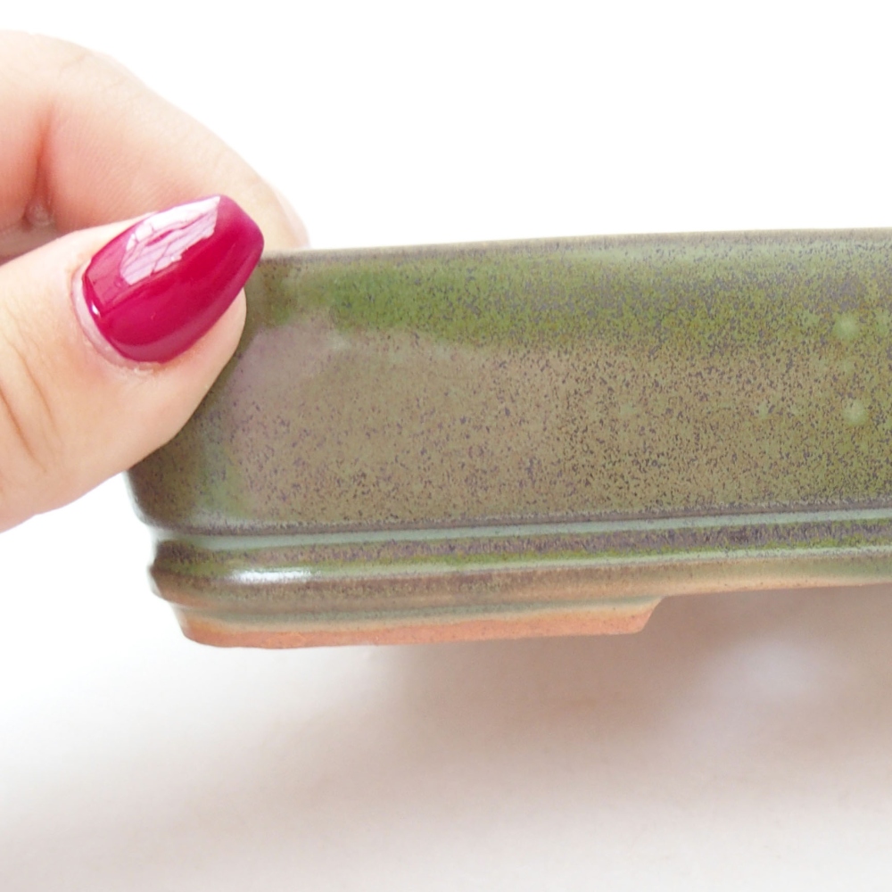 Cuenco bonsái de cerámica 18 x 13,5 x 4 cm, verde