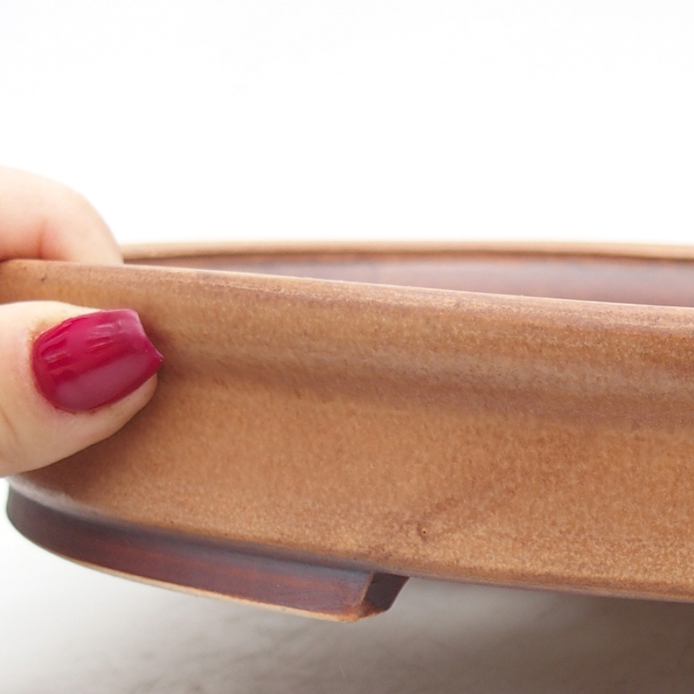 Cuenco bonsái de cerámica 31 x 27 x 4 cm, marrón