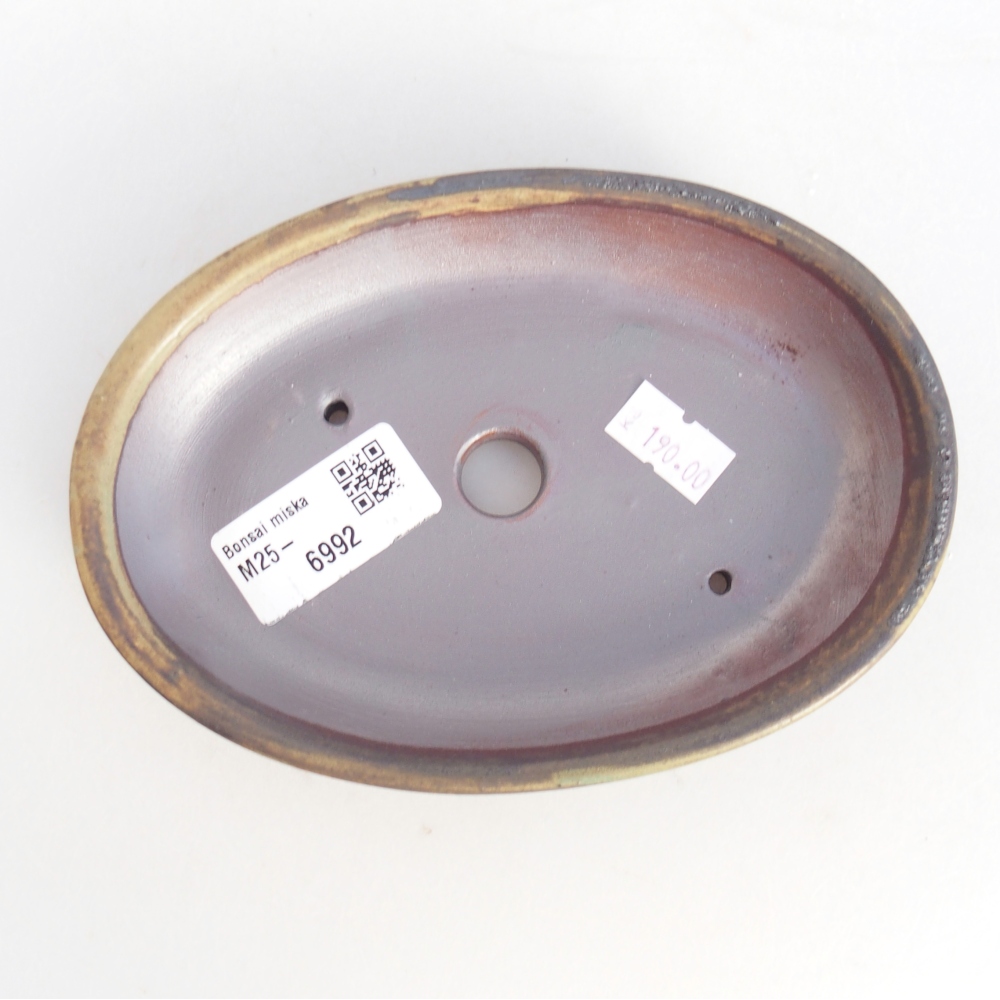 Cuenco bonsái de cerámica 15,5 x 11 x 2,5 cm, marrón