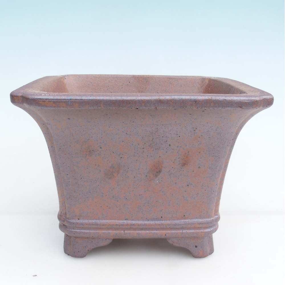 Cuenco bonsái de cerámica 23,5 x 23,5 x 17 cm, color metálico