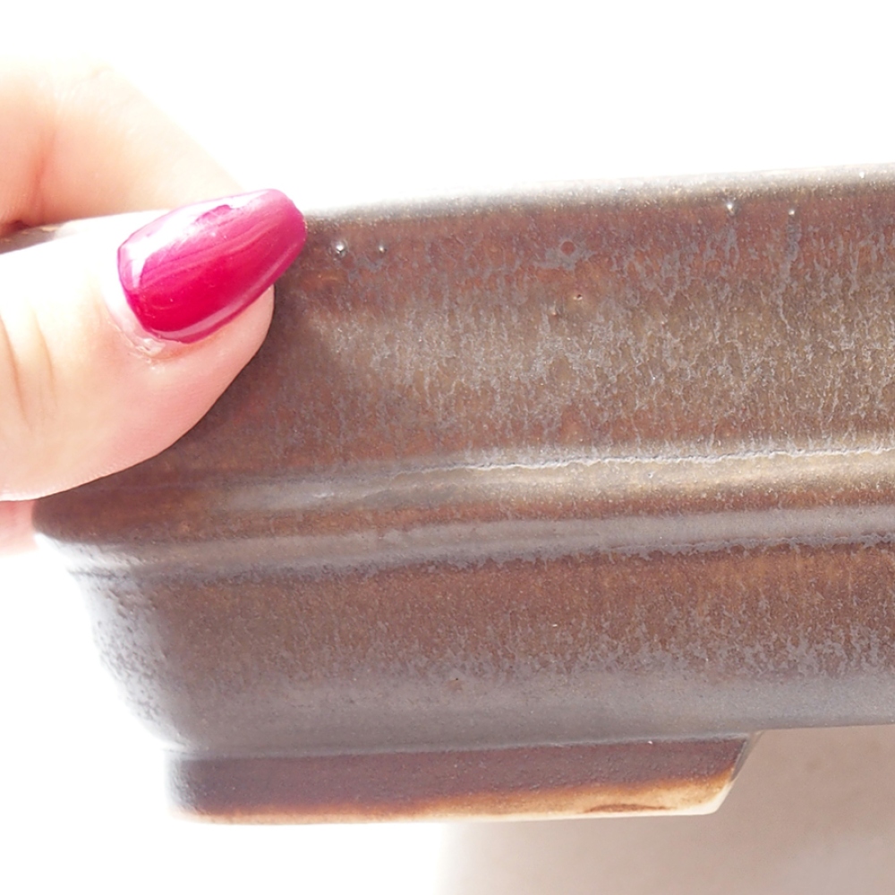 Cuenco bonsái de cerámica 22 x 19 x 5,5 cm, marrón