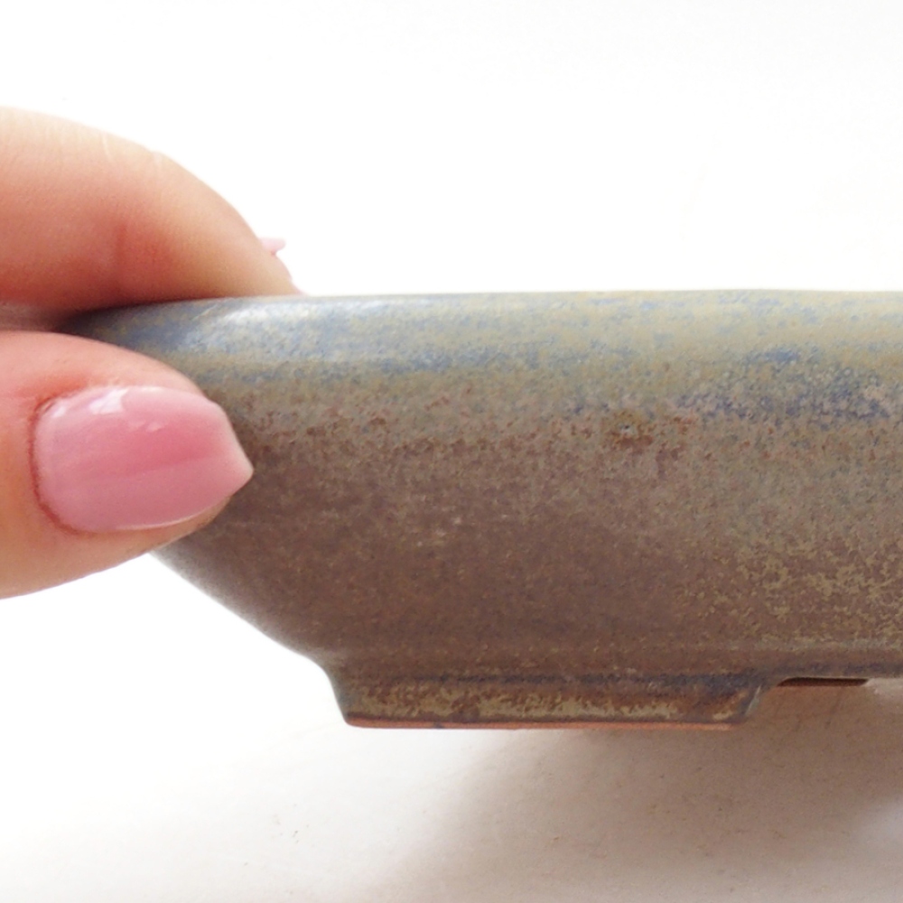 Cuenco bonsái de cerámica 17 x 13,5 x 3,5 cm, color azul