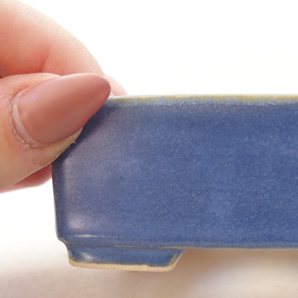 Cuenco bonsái de cerámica 8,5 x 7 x 3,5 cm, color azul