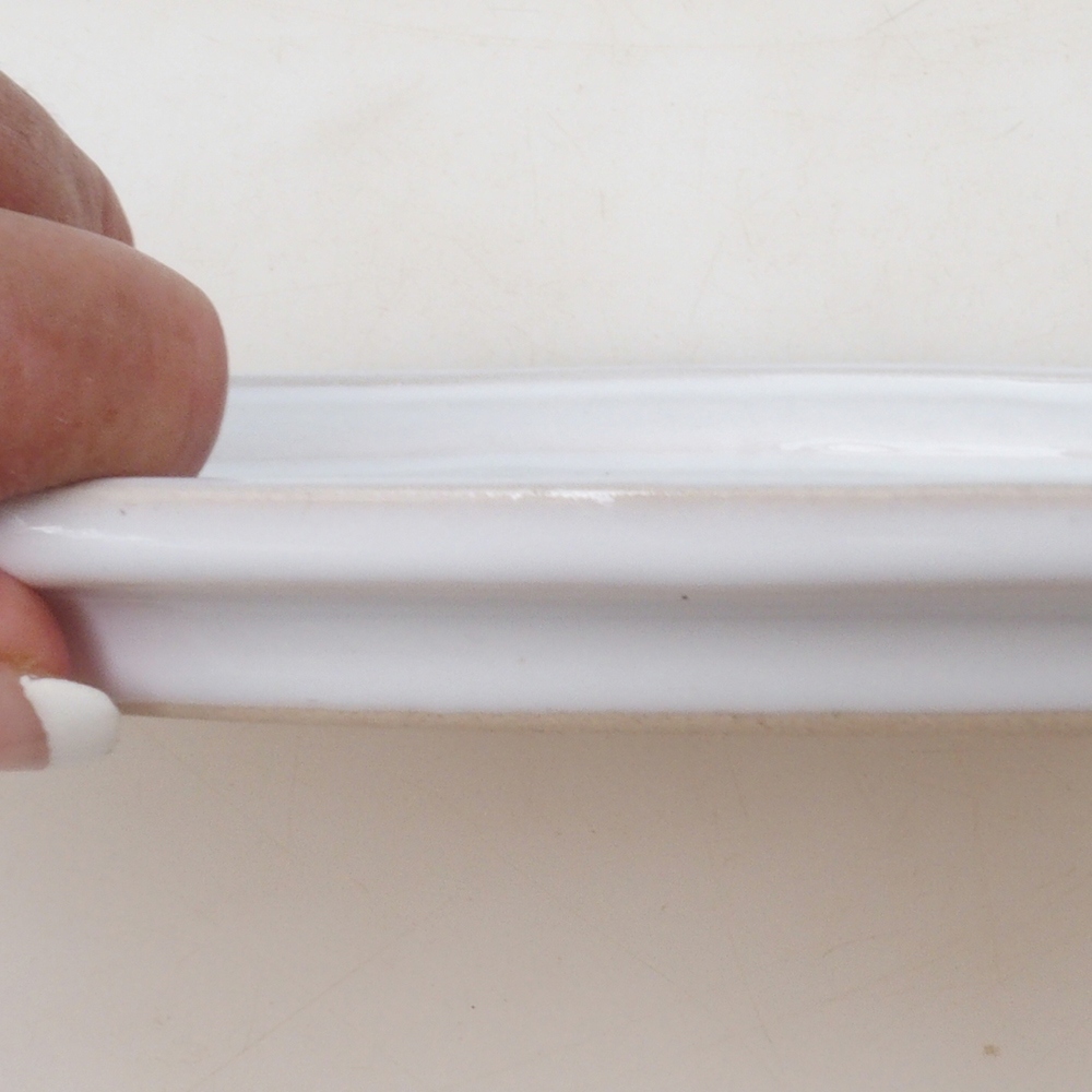 Plato oval Bonsai M - 22,5 x 18 x 1,5 cm - blanco