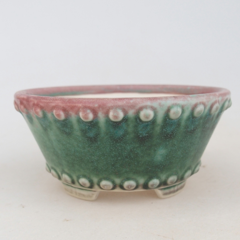 Cuenco bonsái de cerámica 10,5 x 10,5 x 5 cm, verde