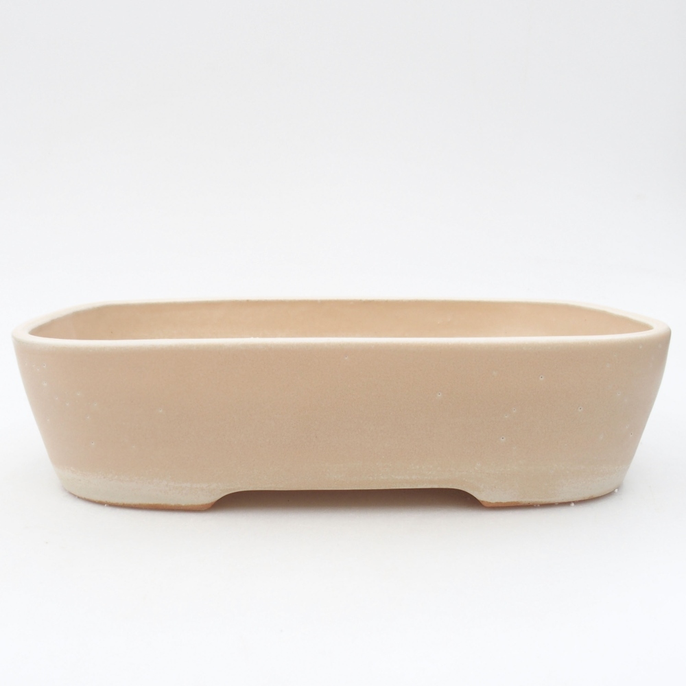 Cuenco bonsái de cerámica 23 x 17,5 x 5,5 cm, color beige