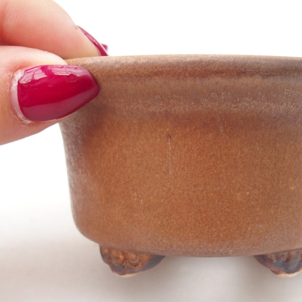 Cuenco bonsái de cerámica 9 x 9 x 3,5 cm, marrón