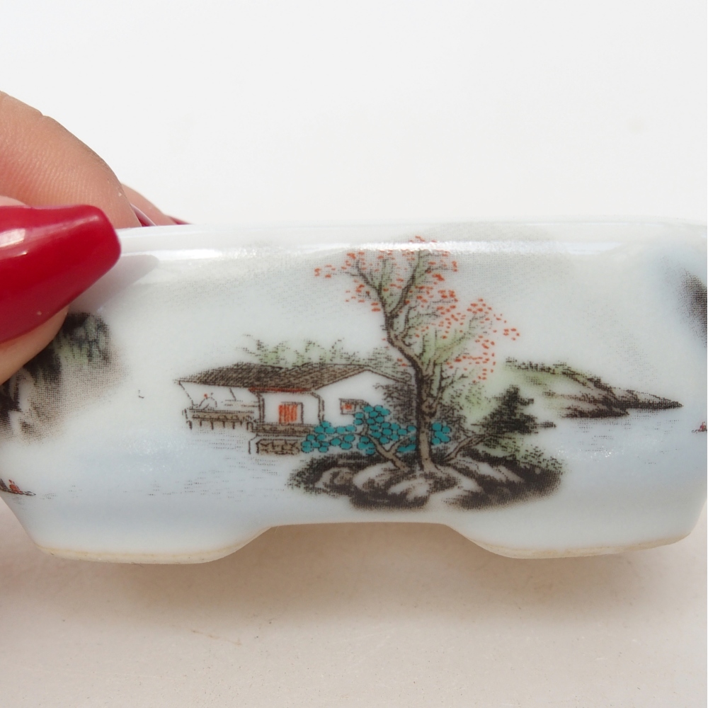 Mini cuenco bonsái 8 x 6 x 3 cm, blanco