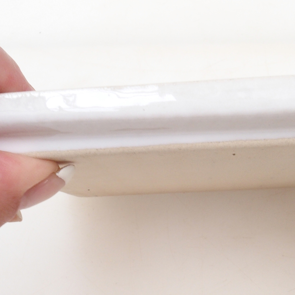 Platillo bonsái rectángulo 22,5 x 17 x 1,5 cm - blanco