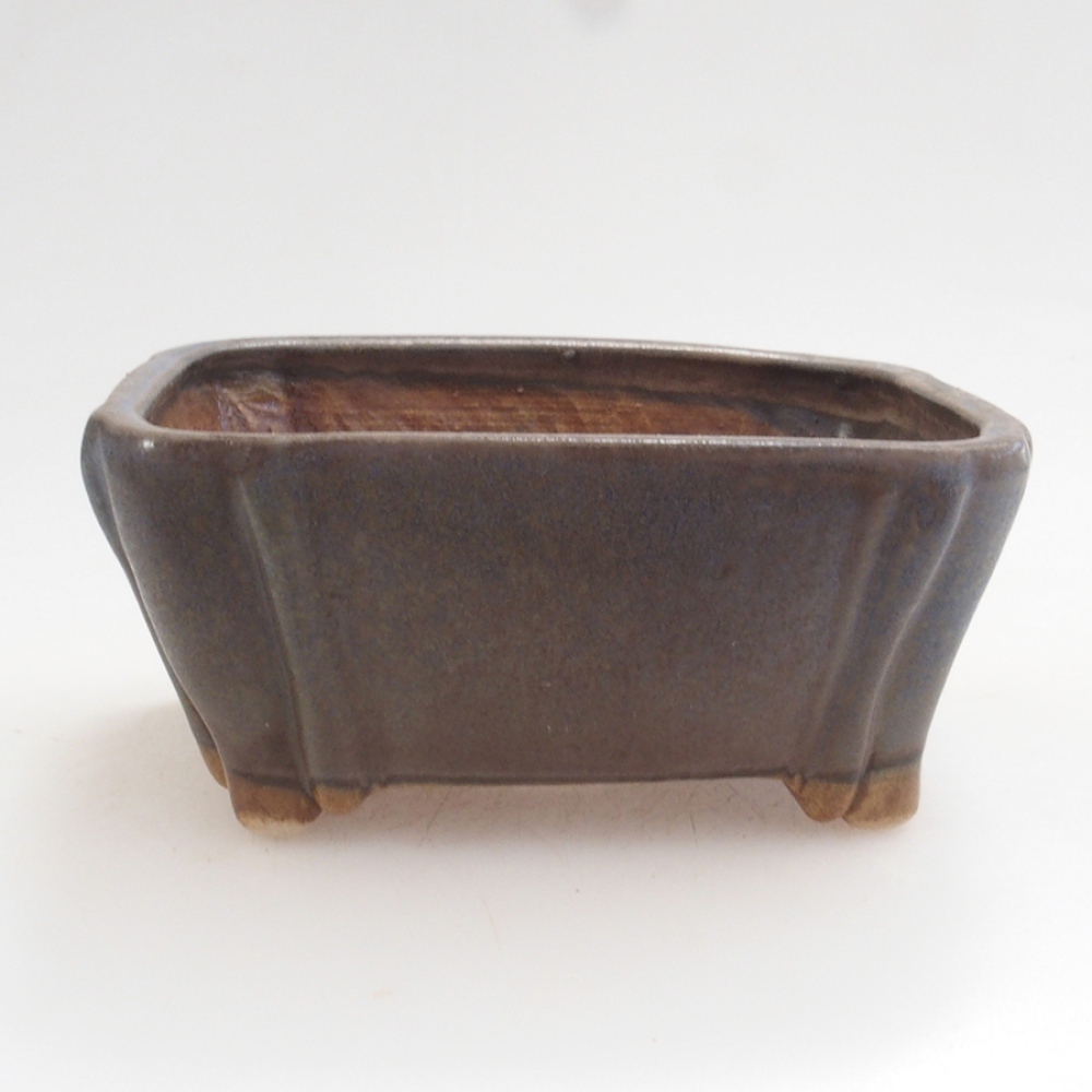 Cuenco bonsái de cerámica 10 x 8,5 x 4 cm, marrón