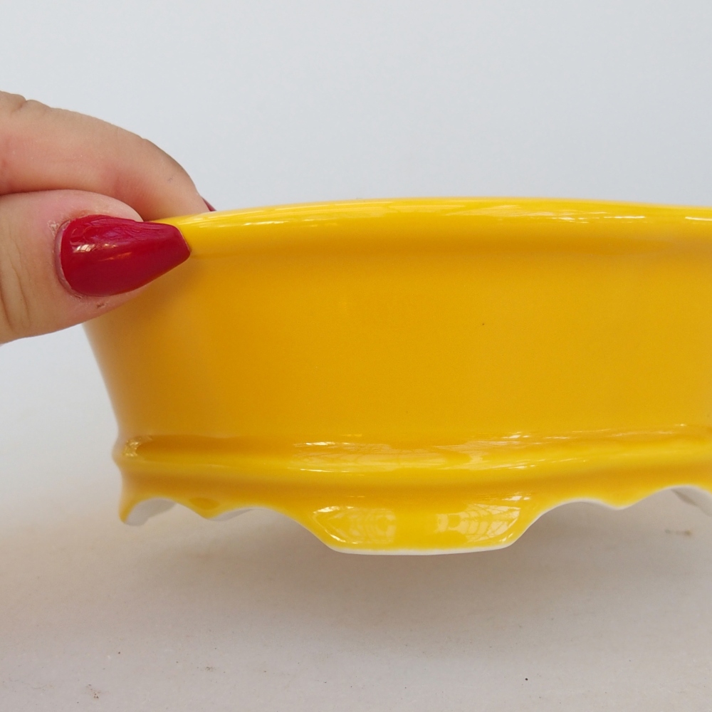 Cuenco bonsái de cerámica 13 x 12 x 5 cm, amarillo