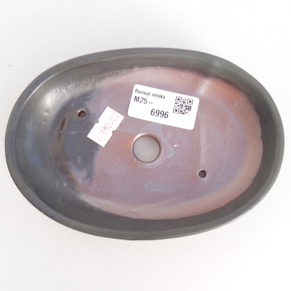 Cuenco bonsái de cerámica 15,5 x 11 x 2,5 cm, gris