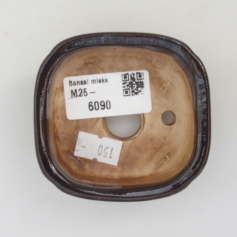Cuenco bonsái de cerámica 10 x 8,5 x 4 cm, marrón