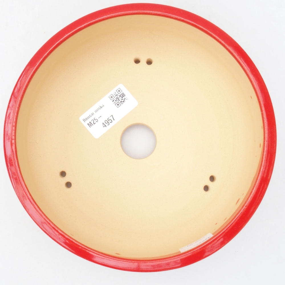 Cuenco bonsái de cerámica 17 x 17 x 6 cm, color rojo