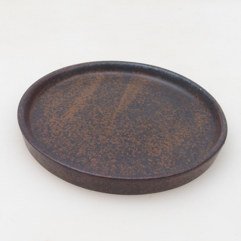 Consola redonda para bonsái D6-S - 10 x 10 x 1 cm - marrón