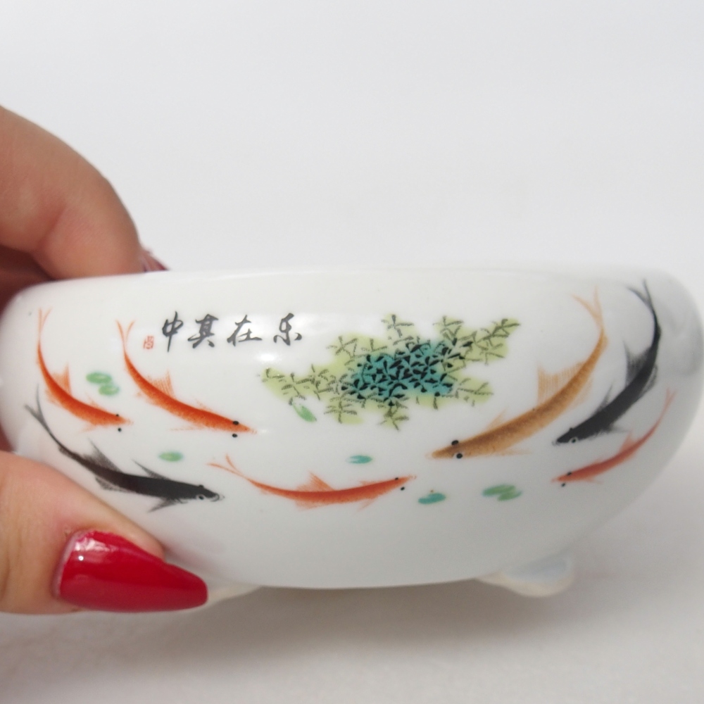 Cuenco bonsái de cerámica 10 x 10 x 5 cm, color blanco