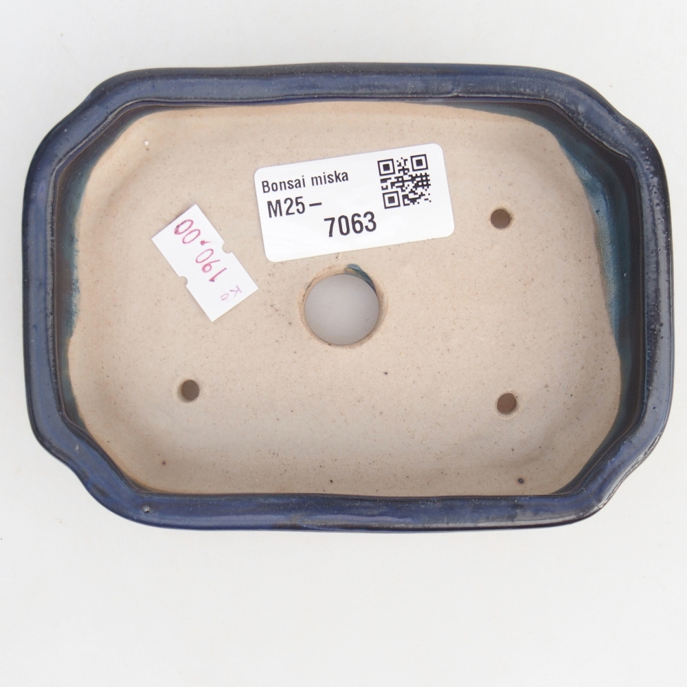 Cuenco bonsái de cerámica 12,5 x 9 x 3 cm, color azul