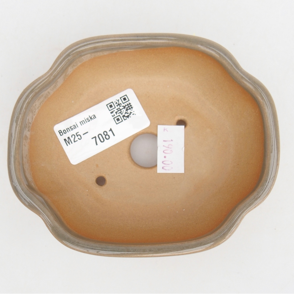 Cuenco bonsái de cerámica 10,5 x 9 x 3,5 cm, gris