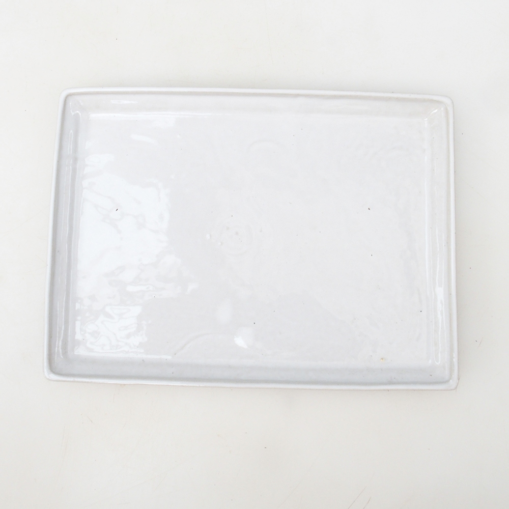 Platillo bonsái rectángulo 22,5 x 17 x 1,5 cm - blanco