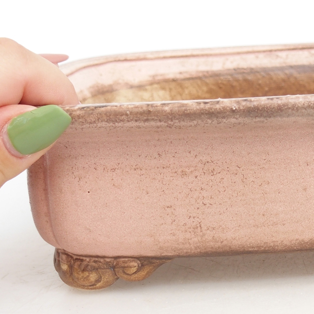 Cuenco bonsái de cerámica 20 x 17 x 6 cm, rosa