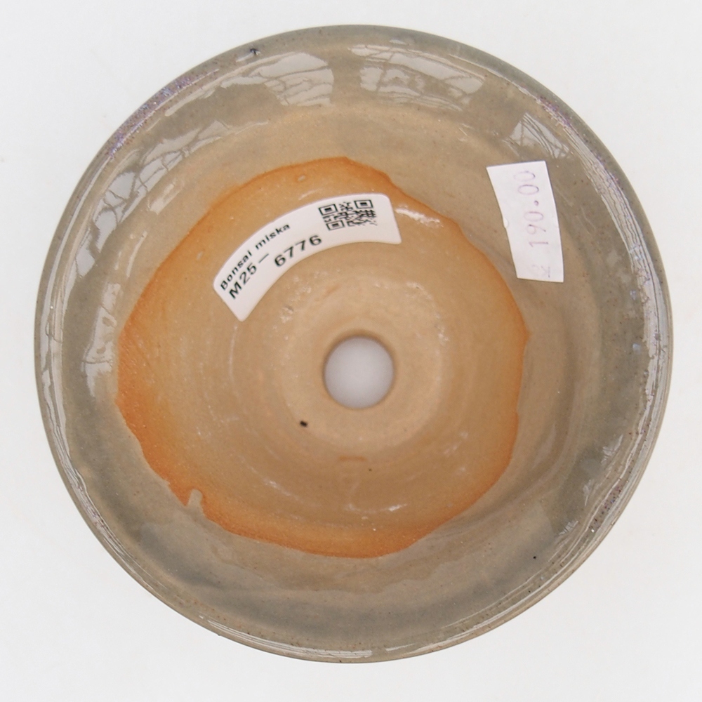 Cuenco bonsái de cerámica 10,5 x 10,5 x 7 cm, gris