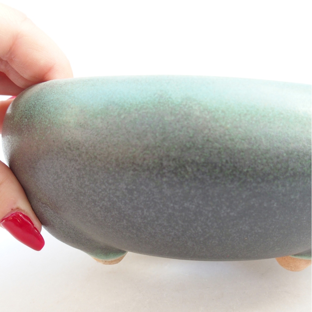 Cuenco bonsái de cerámica 14,5 x 14,5 x 7 cm, verde