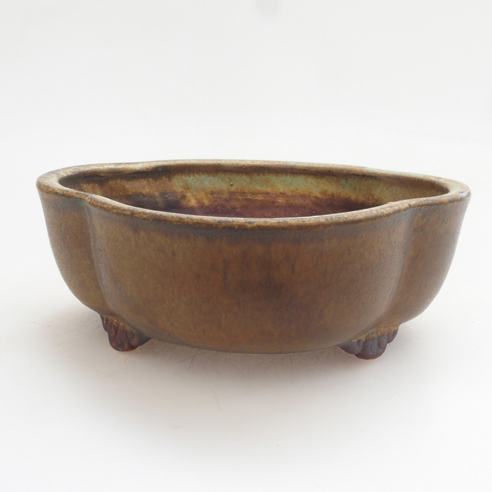 Cuenco bonsái de cerámica 10 x 8,5 x 4 cm, marrón