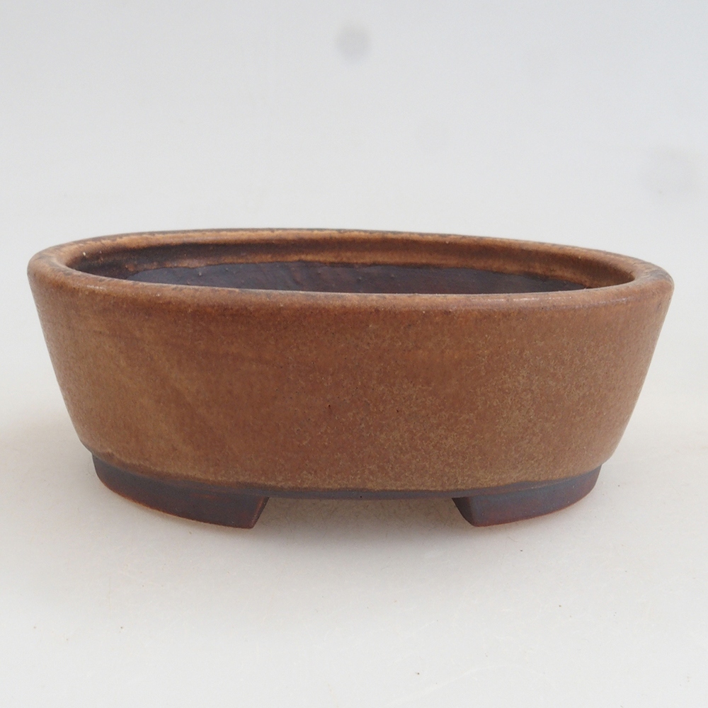 Cuenco bonsái de cerámica 10 x 8,5 x 4 cm, marrón