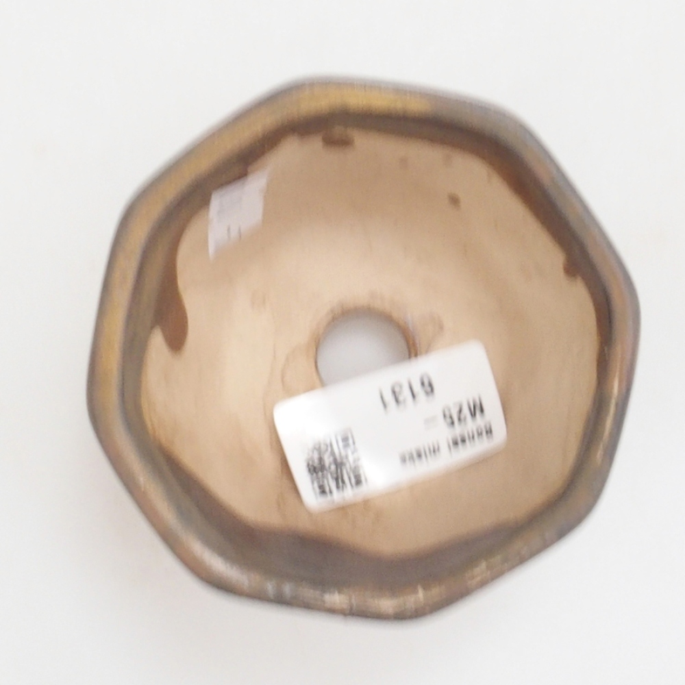 Cuenco bonsái de cerámica 10 x 8,5 x 4 cm, marrón