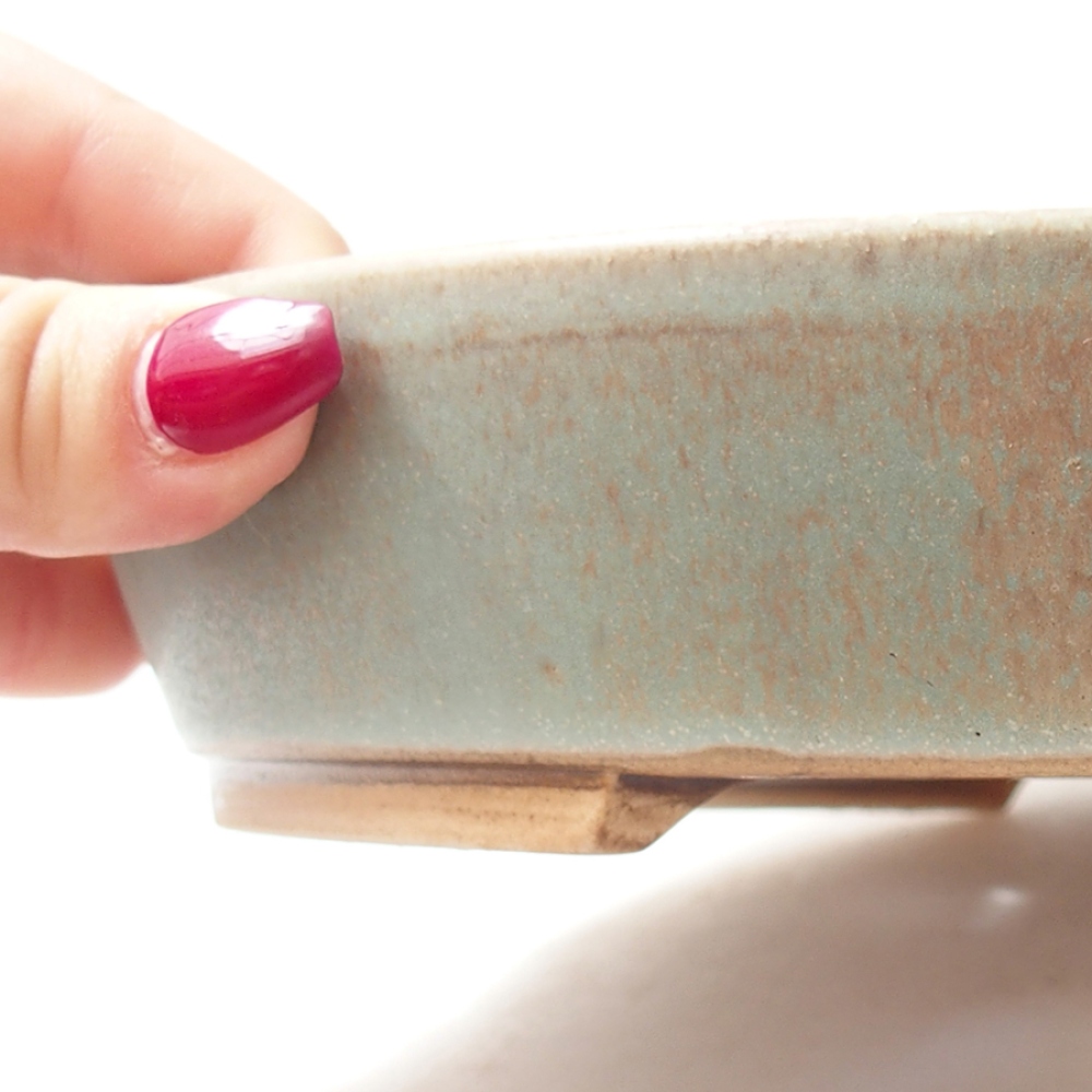 Cuenco bonsái de cerámica 22,5 x 20 x 4 cm, verde