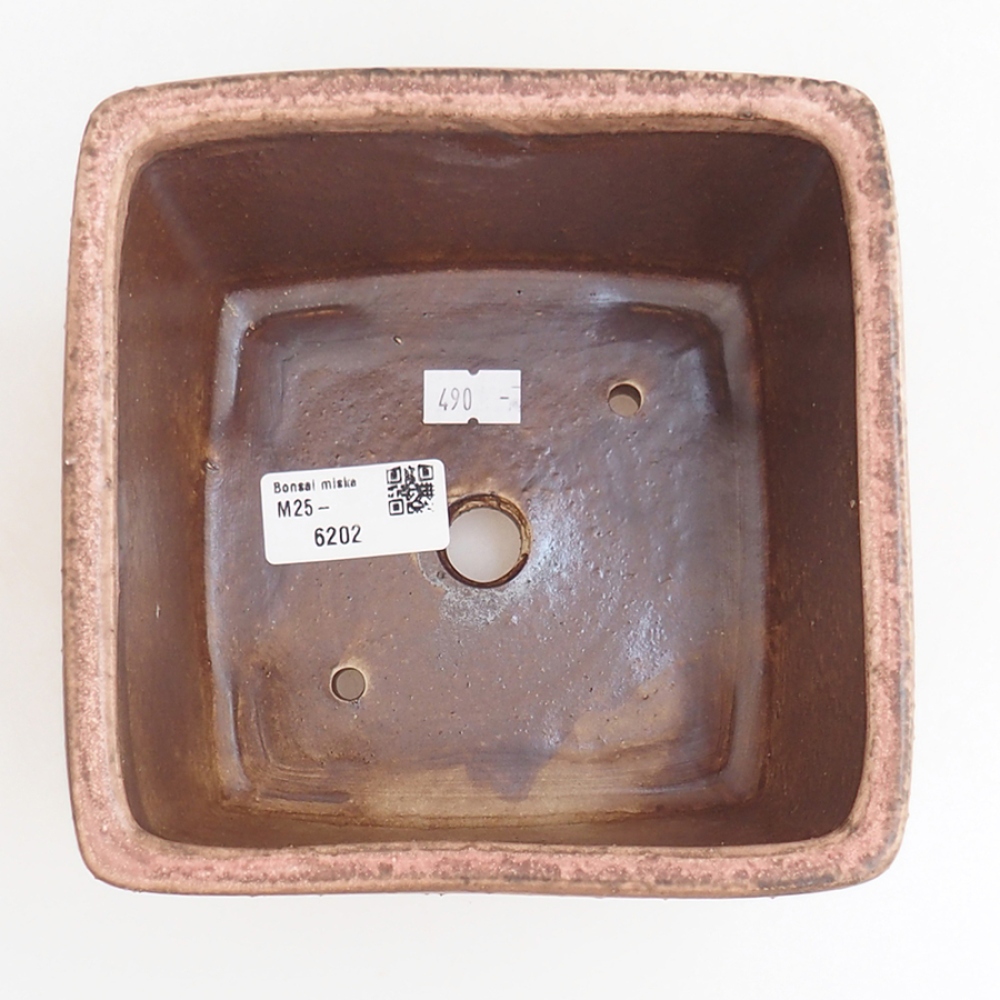 Cuenco bonsái de cerámica 15 x 15 x 9,5 cm, rosa