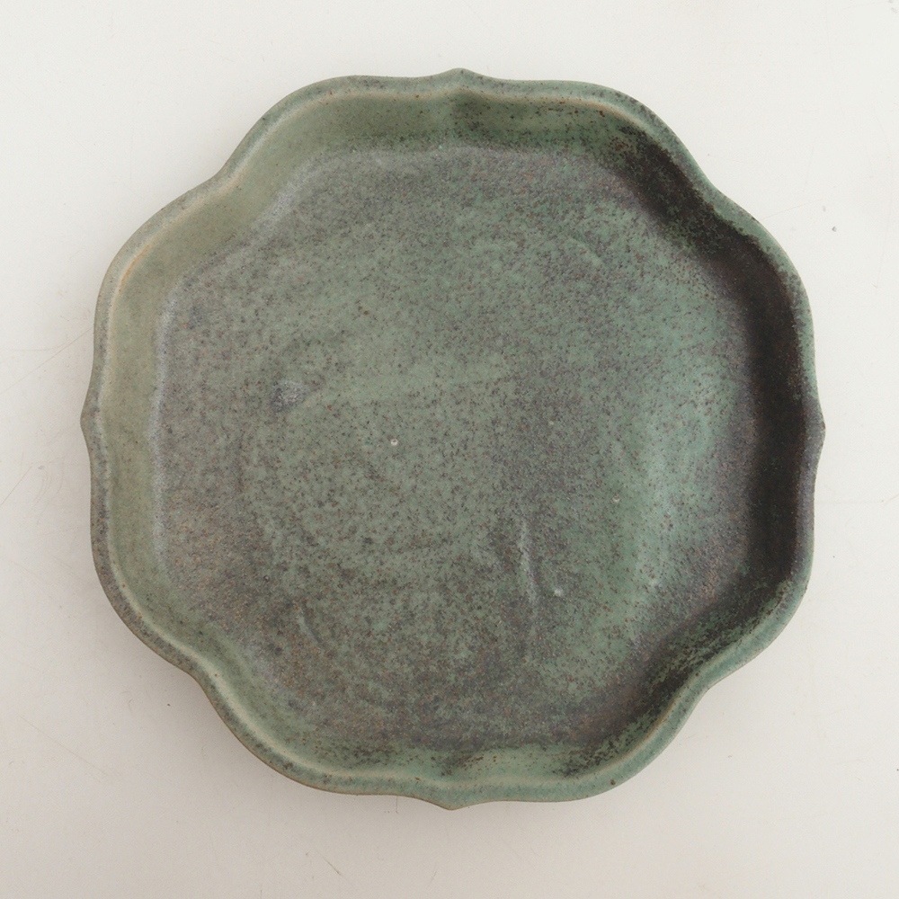 Platillo de cerámica H06 - 14 x 14 x 1,5 cm - verde