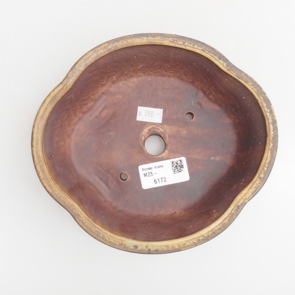 Cuenco bonsái de cerámica 10 x 8,5 x 4 cm, marrón