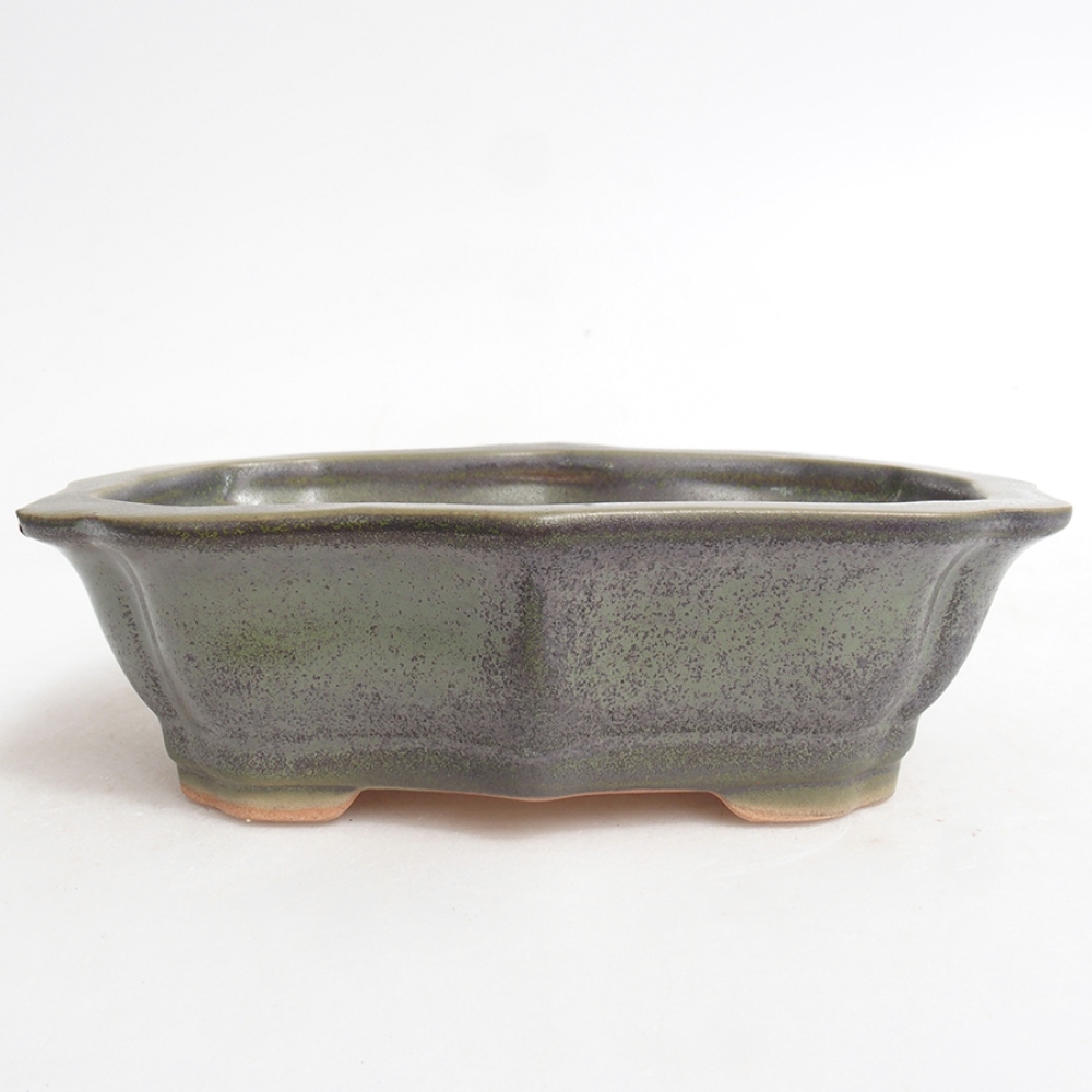 Cuenco bonsái de cerámica 15,5 x 11,5 x 4,5 cm, verde