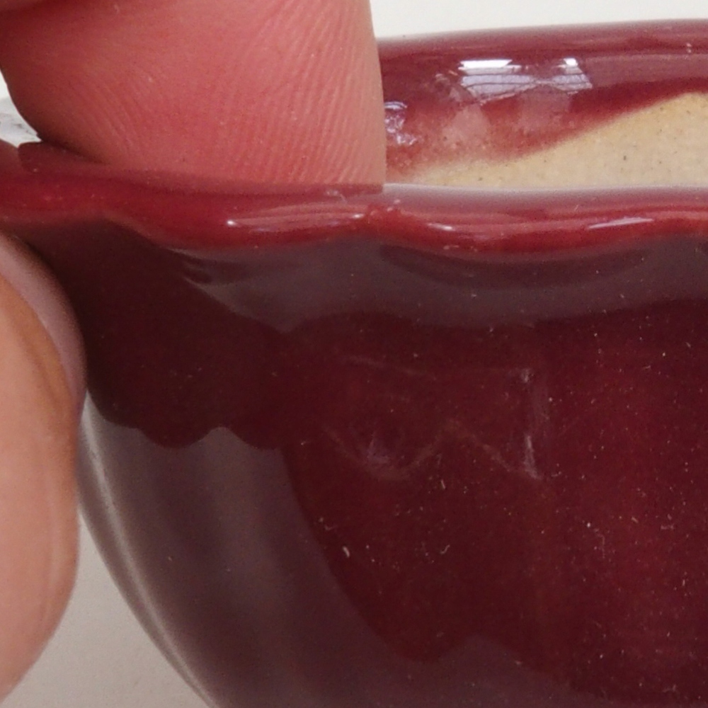 Cuenco mini bonsái 6,5 x 6,5 x 3,5 cm, burdeos