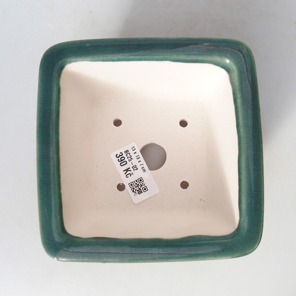 Cuenco bonsái de cerámica 13 x 13 x 7 cm, verde