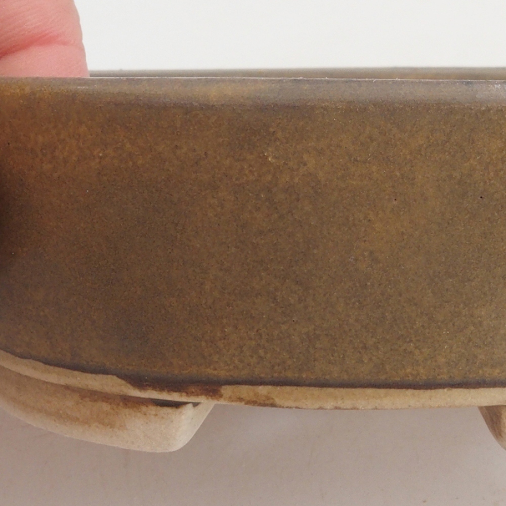 Cuenco bonsái de cerámica 10 x 8,5 x 4 cm, marrón