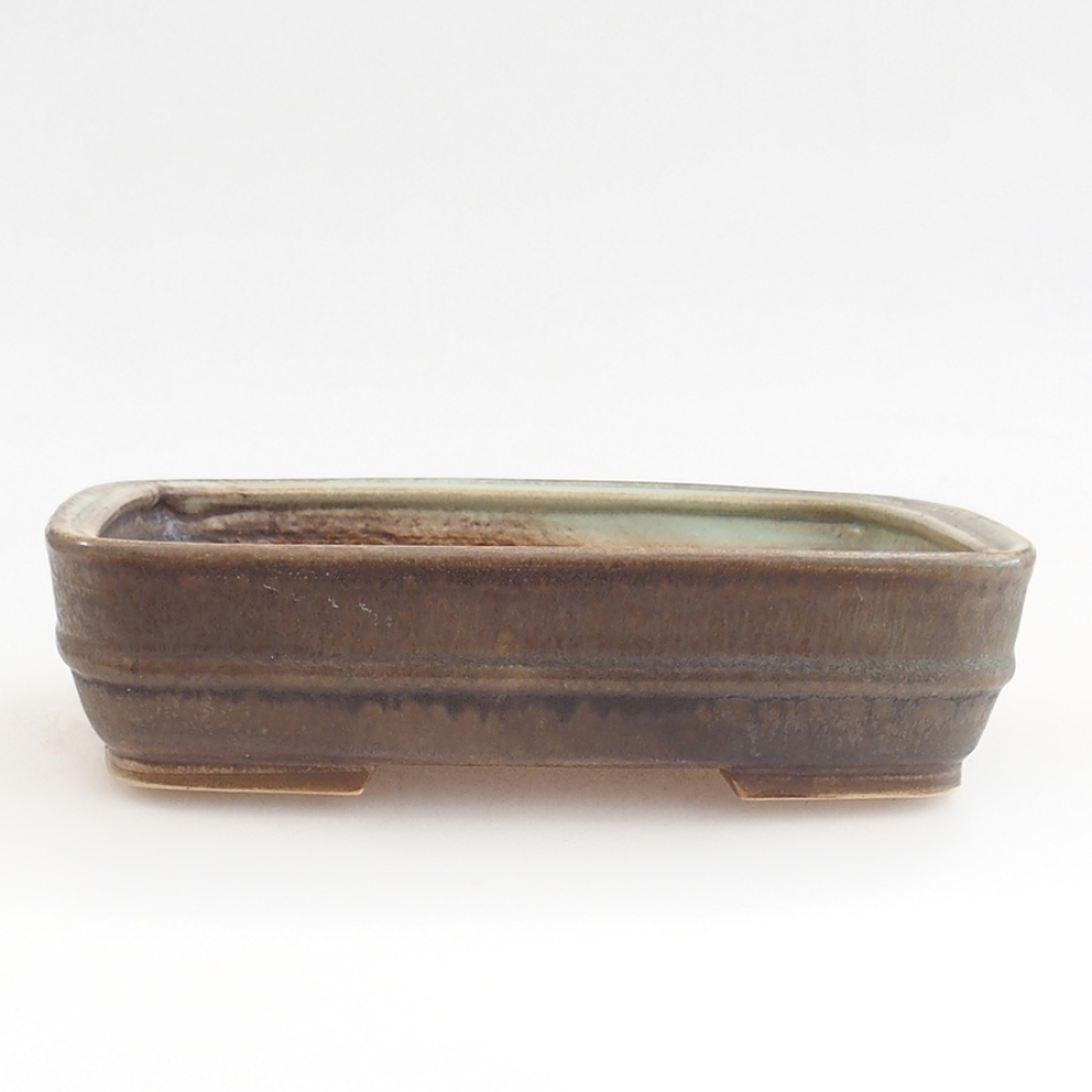 Cuenco bonsái de cerámica 21,5 x 17,5 x 5,5 cm, marrón