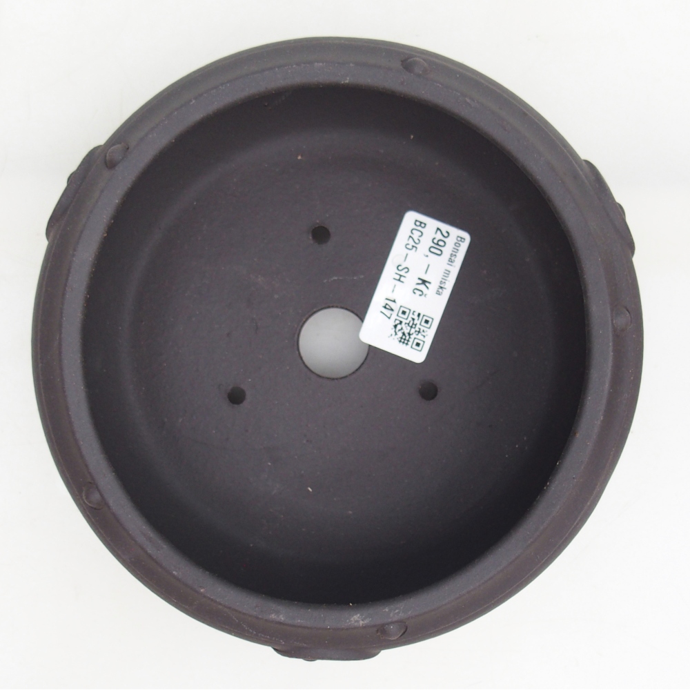 Cuenco bonsái de cerámica 15,5 x 15,5 x 5 cm, color negro