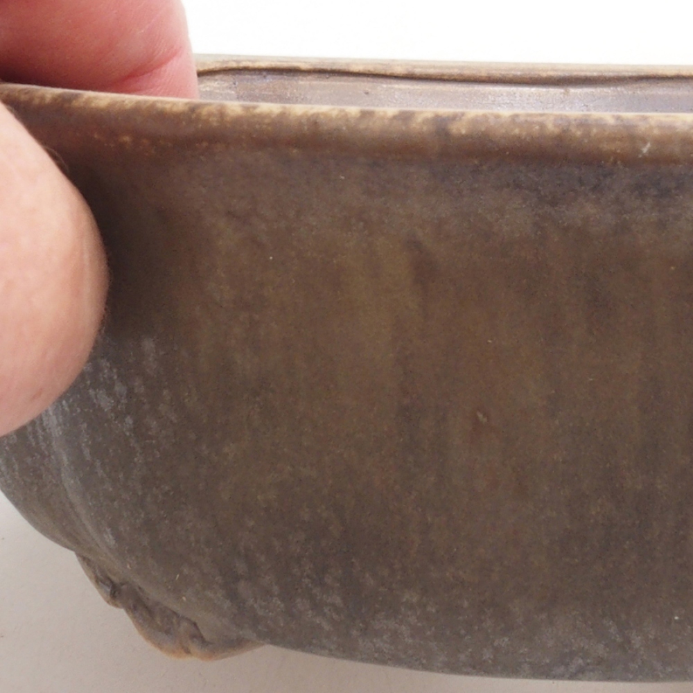 Cuenco bonsái de cerámica 10 x 8,5 x 4 cm, marrón