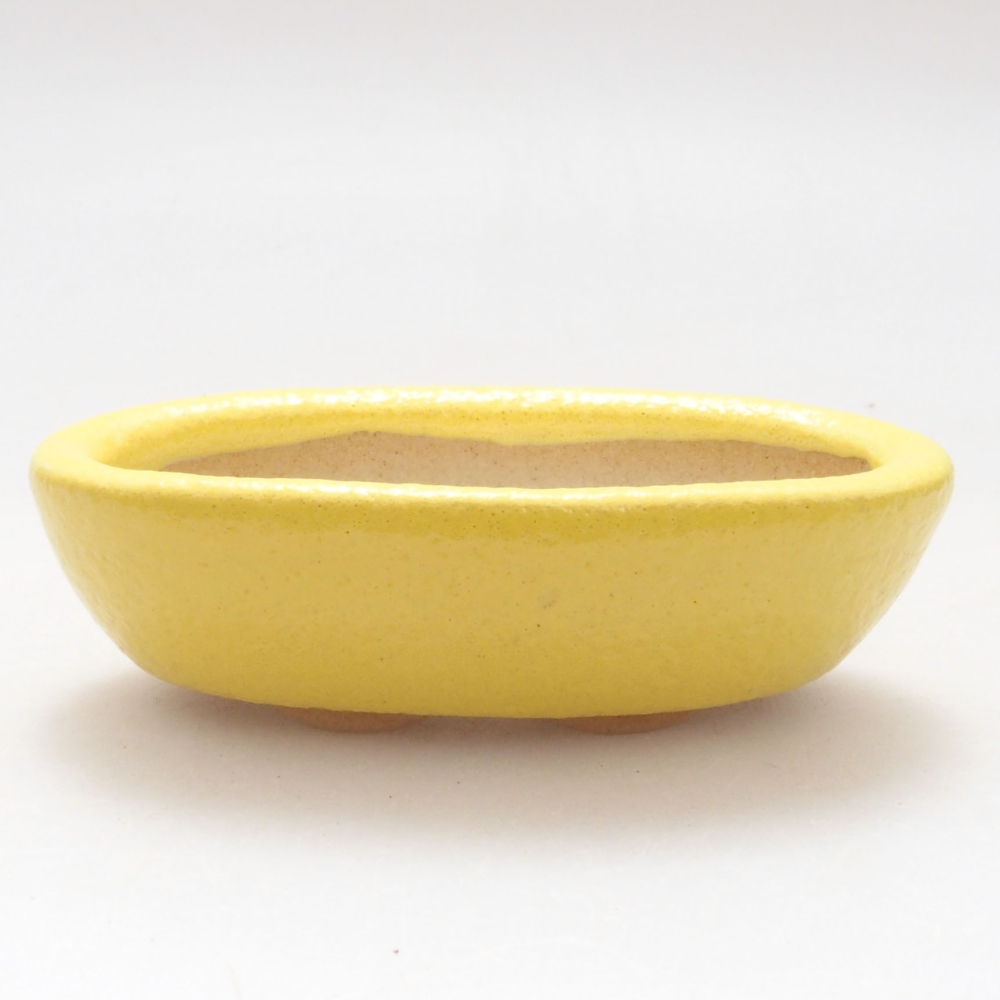 Cuenco bonsái de cerámica 6,5 x 3,5 x 2 cm, amarillo