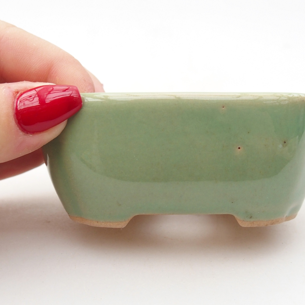 Cuenco bonsái de cerámica 8,5 x 7 x 3,5 cm, verde