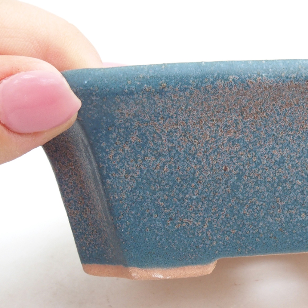 Cuenco bonsái de cerámica 13 x 10,5 x 4 cm, color azul