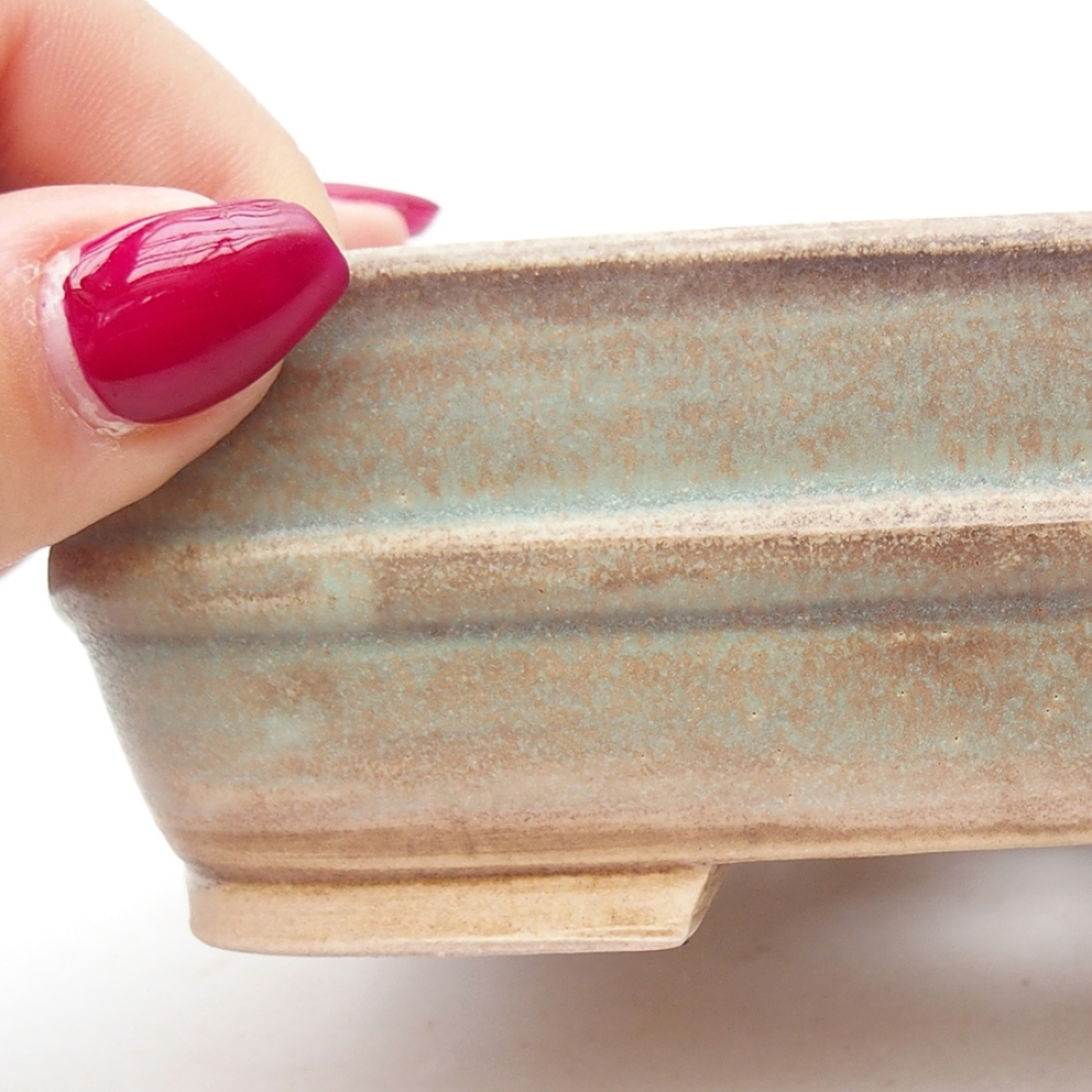 Cuenco bonsái de cerámica 14,5 x 11,5 x 4 cm, verde