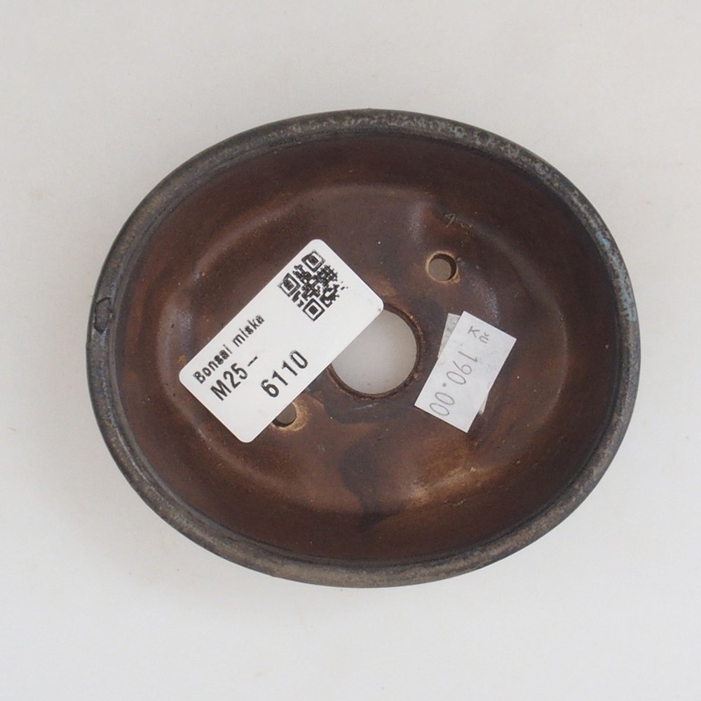 Cuenco bonsái de cerámica 10 x 8,5 x 4 cm, marrón