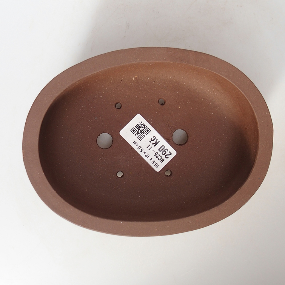 Cuenco bonsái de cerámica 15,5 x 12 x 5,5 cm, marrón