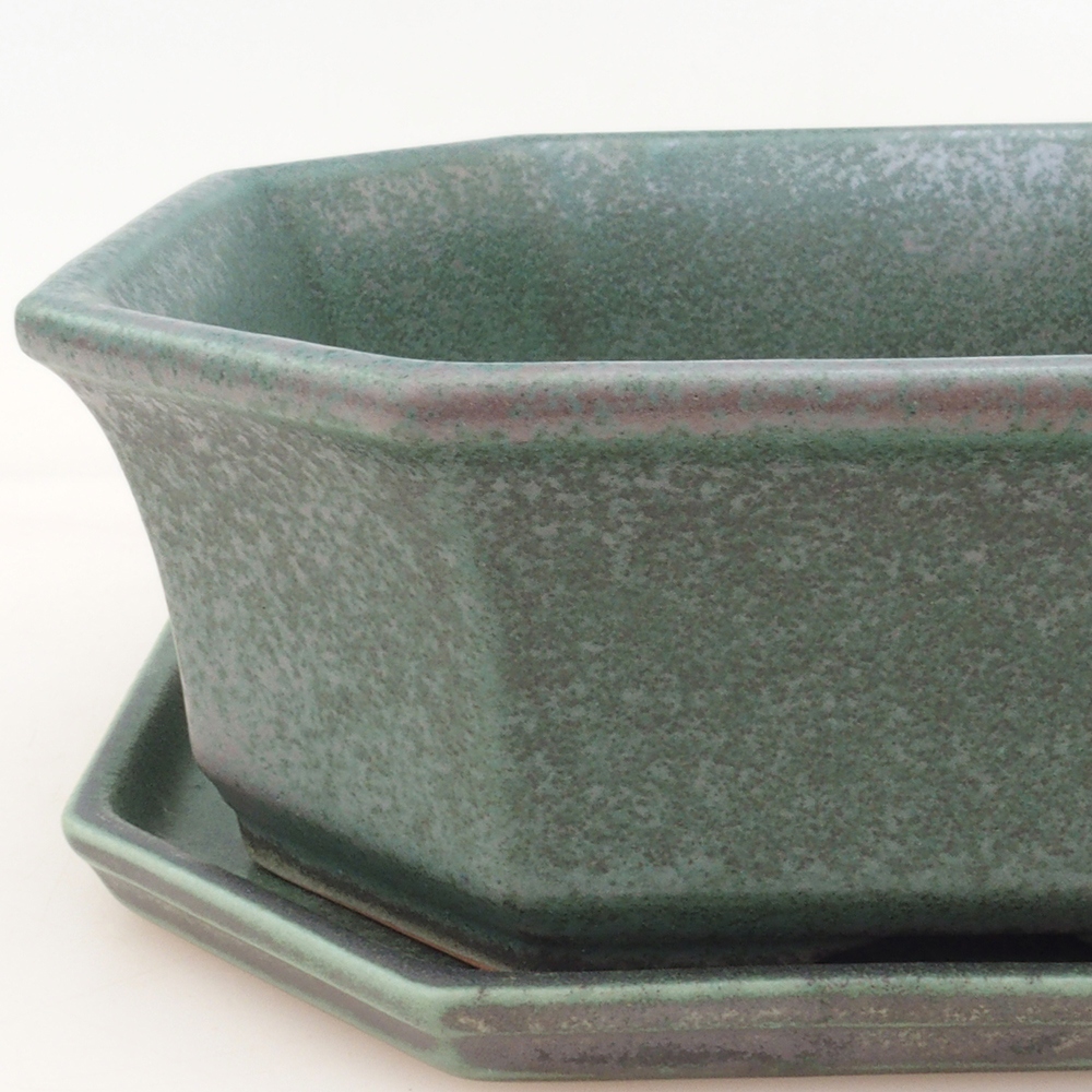 Bonsai cuenco + platillo H14 - verde