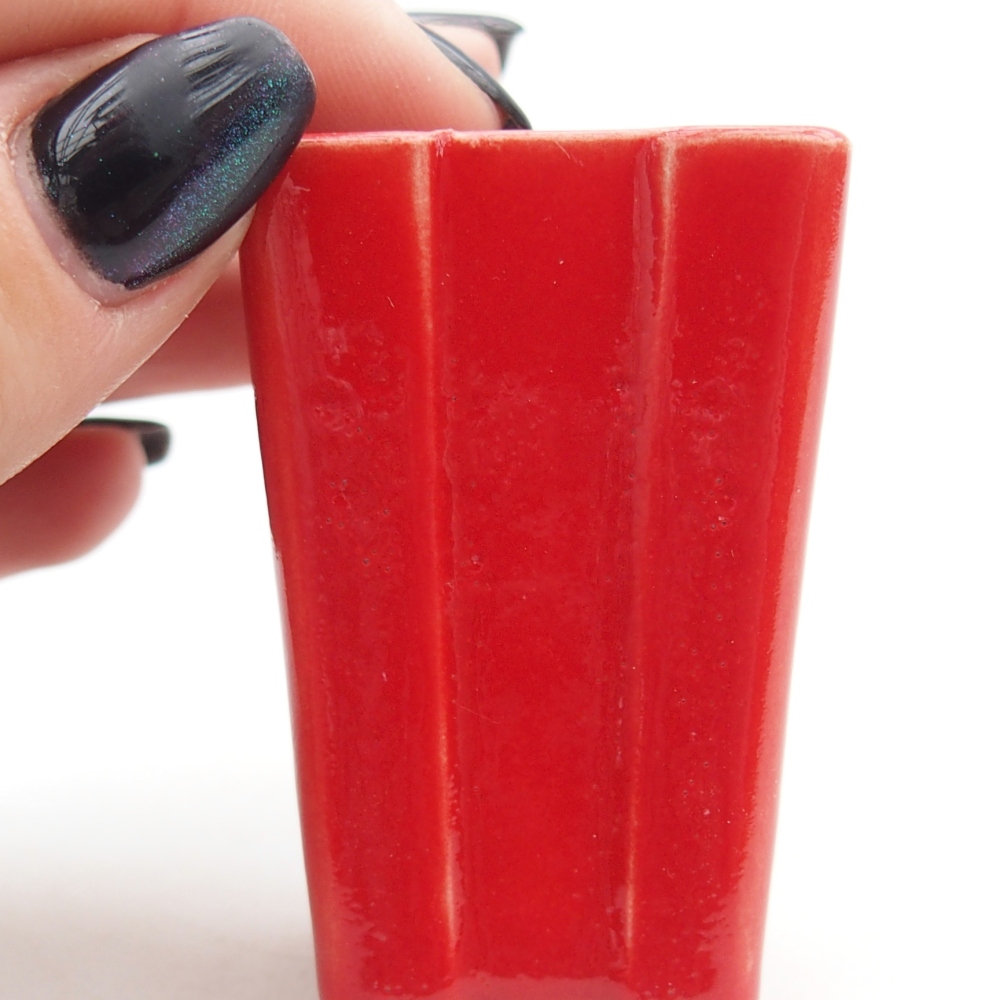 Mini cuenco bonsái 3,5 x 3,5 x 5,5 cm, color rojo